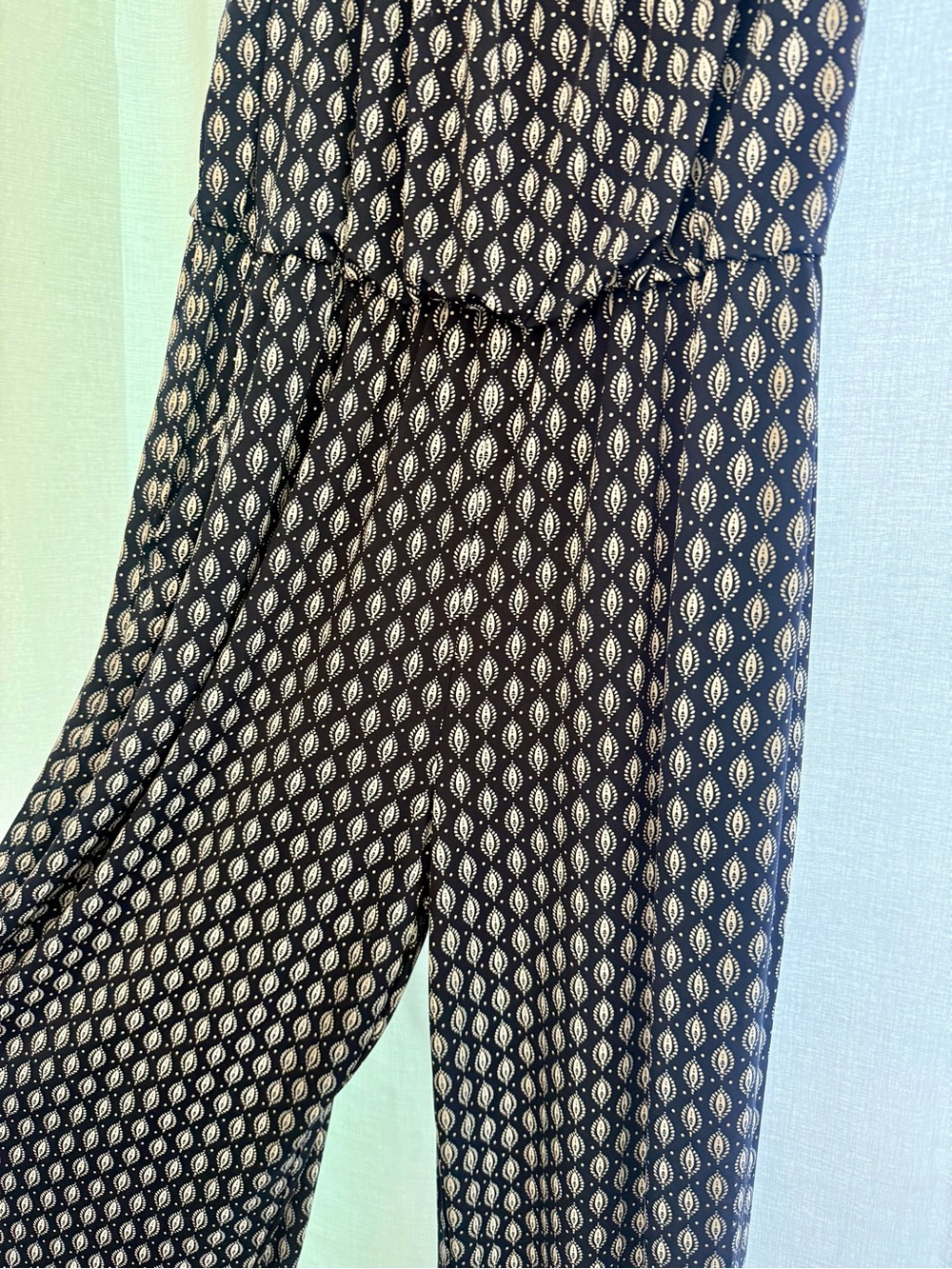 Kaileigh Stitch Fix Adalia Wide Leg Paisley Jumpsuit Pockets Size L - Picture 12 of 16